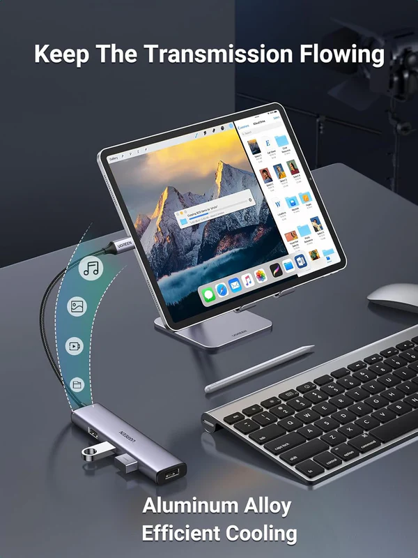 UGREEN USB-C to 4*USB 3.0+HDMI Adapter(CM417) - Image 3